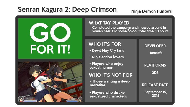 Illustration for article titled Senran Kagura 2: Deep Crimson: The TAY Review